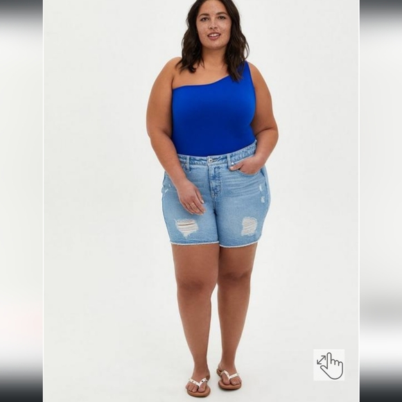 NWT Torrid Electric Blue One Shoulder Tank Sz 3x - Picture 8 of 9